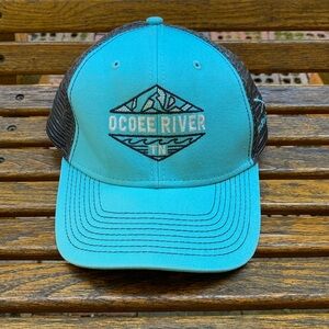 Ocoee River TN whitewater express faded blue SnapBack hat 6 panel mesh back cap